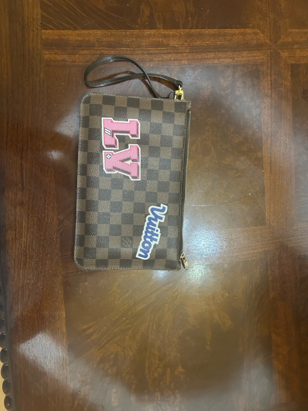 Louis Vuitton Damier Ebene Wristlet Pouch (Custom Design) - Picture 5 of 11